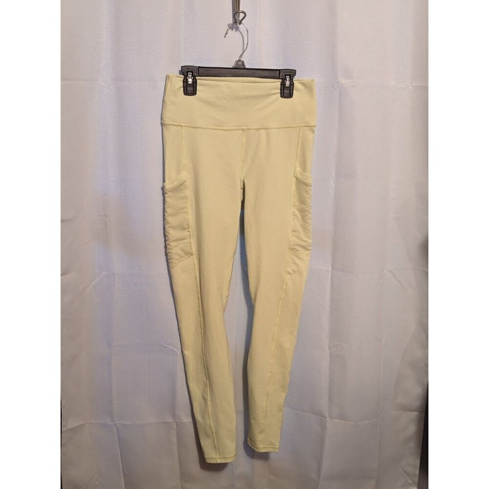 Fabletics Powerhold Leggings Light Yellow Women's Size Small With Side Pockets